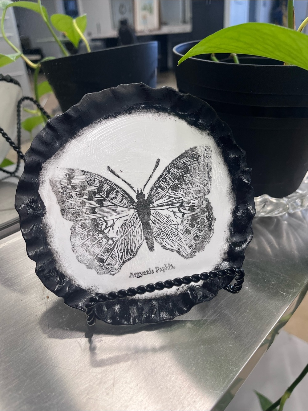 Black & White Butterfly Decorative Plate